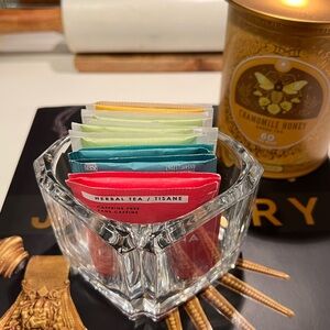 Modern Crystal Geometric Decorative Bowl — Heavy Thick-Walled Clear Cut Design